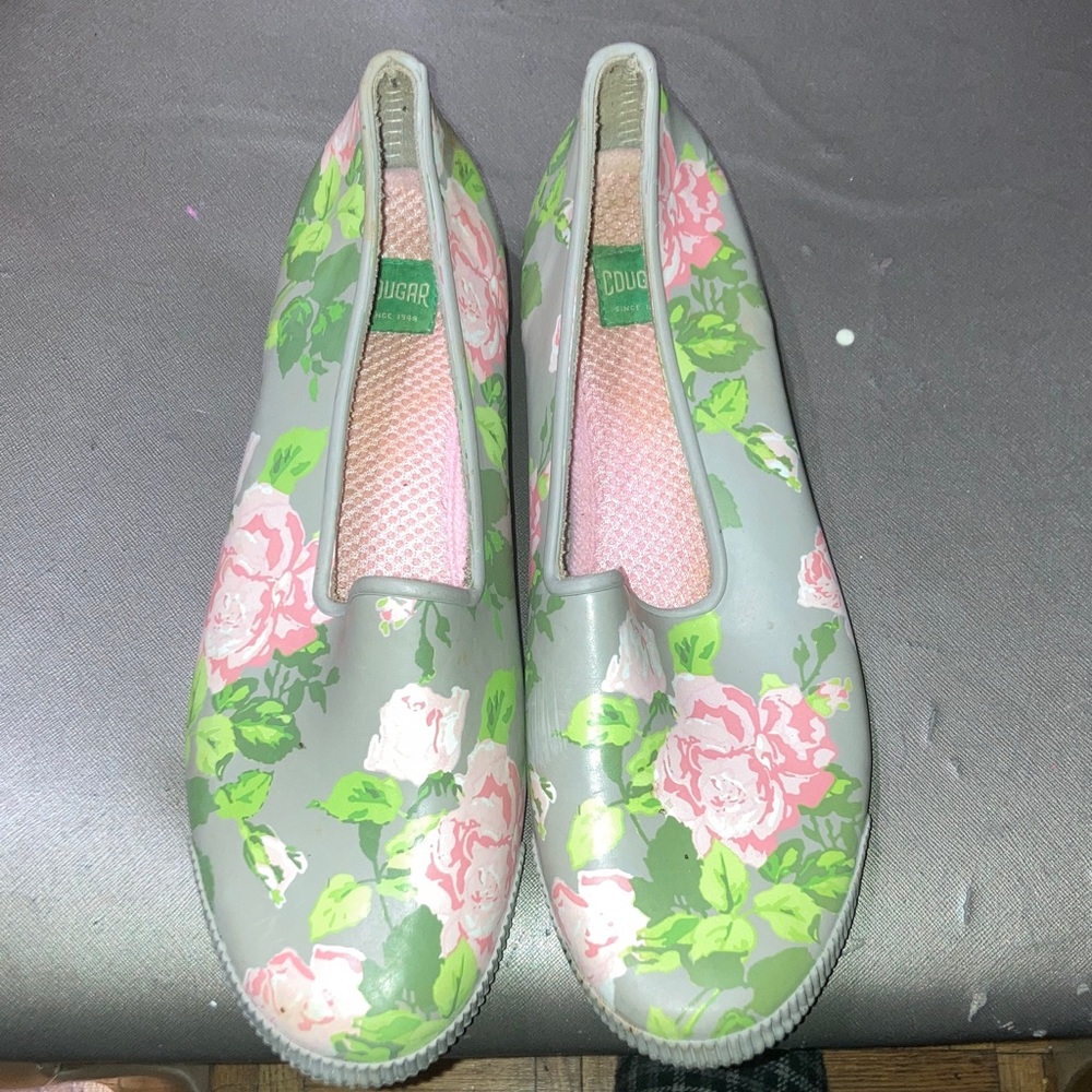 Cougar Women's Gray Floral Slip-On Boots